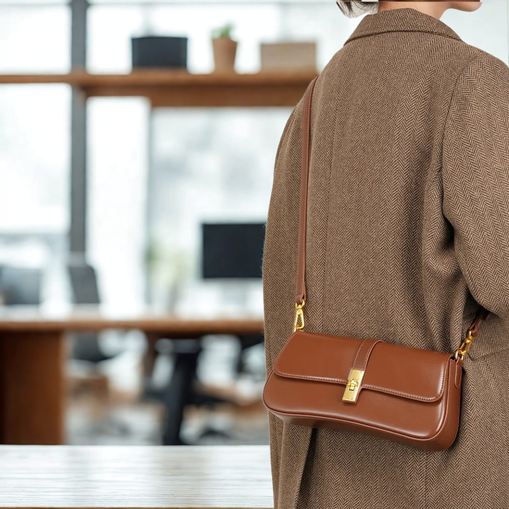Barrington | Women's Casual Genuine Leather Baguette Handbag