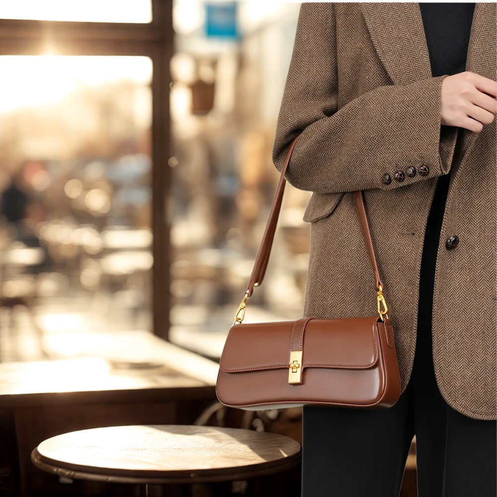 Barrington | Women's Casual Genuine Leather Baguette Handbag