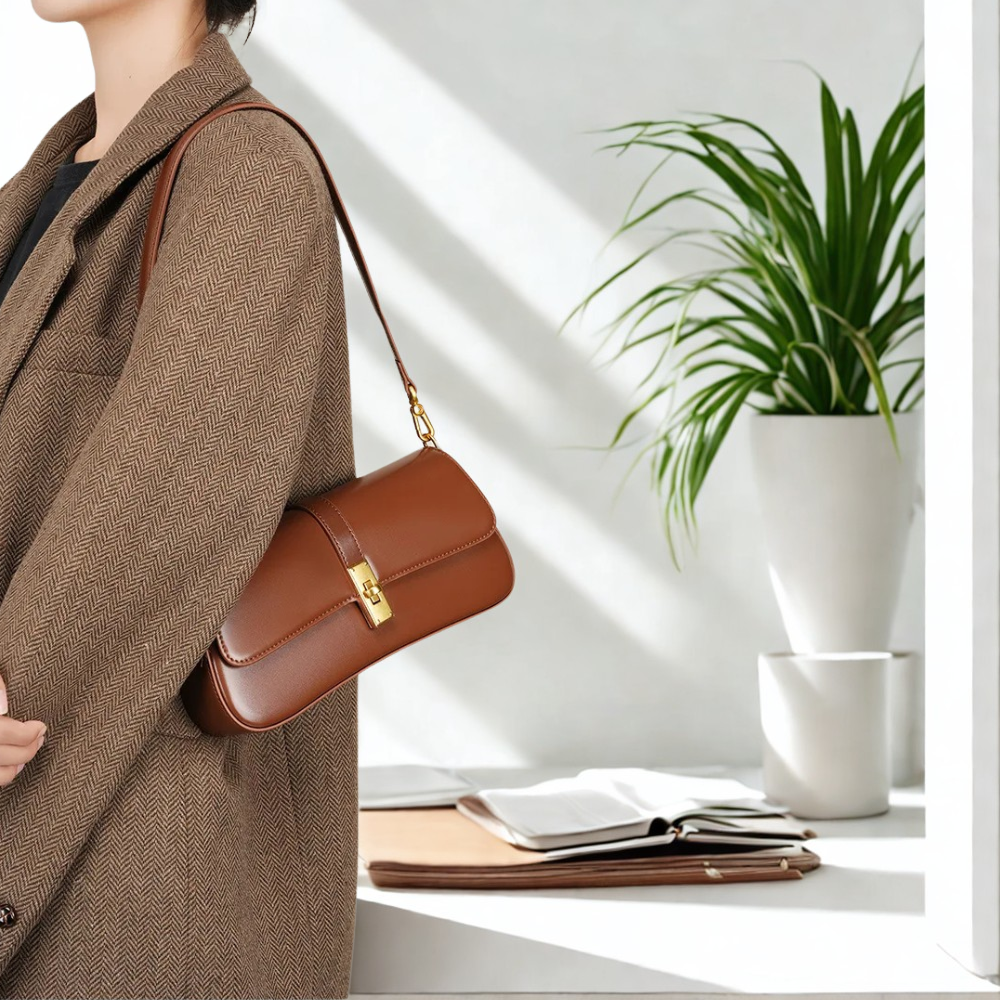 Barrington | Women's Casual Genuine Leather Baguette Handbag