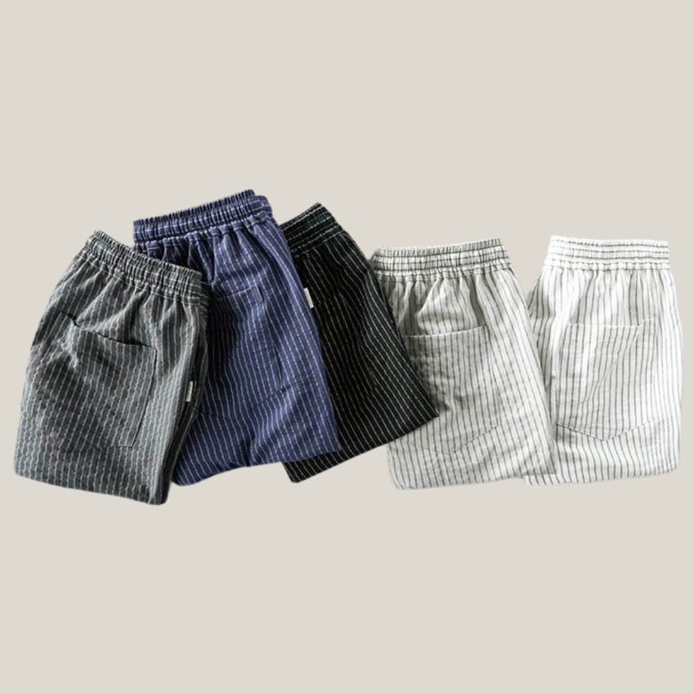Barrington | Men's Casual Striped Linen Shorts