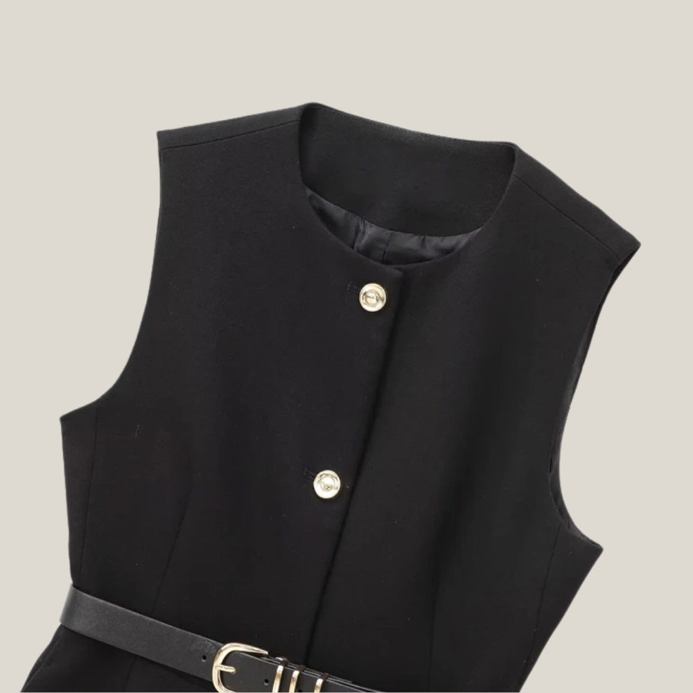 Barrington | Women's Casual Long Waistcoat With Belt