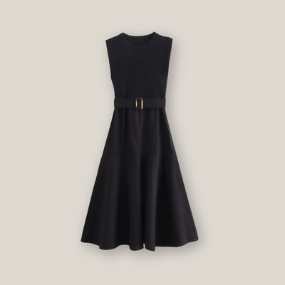 Barrington | Women's Casual Midi Sleeveless Dress With Belt