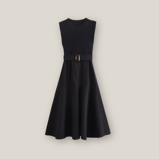 Barrington | Women's Casual Midi Sleeveless Dress With Belt