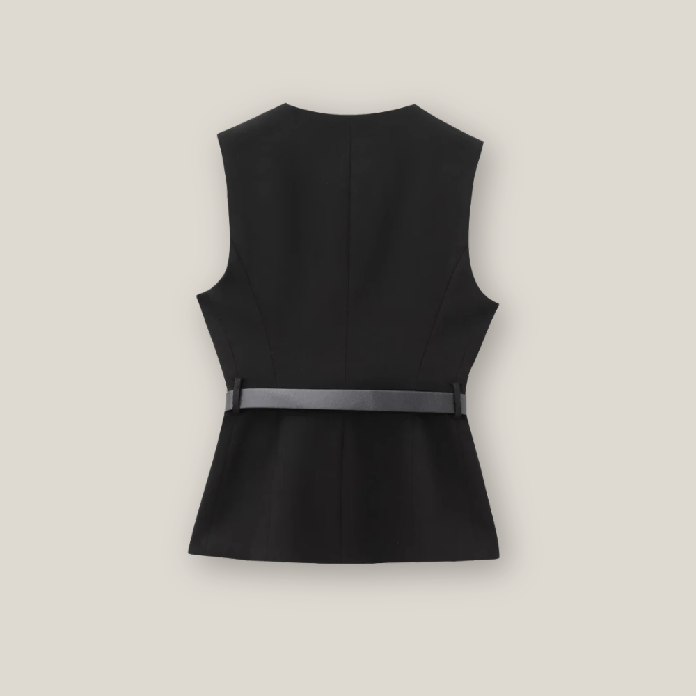 Barrington | Women's Casual Long Waistcoat With Belt