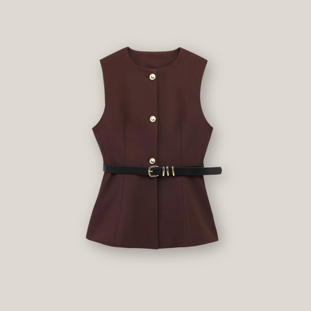 Barrington | Women's Casual Long Waistcoat With Belt