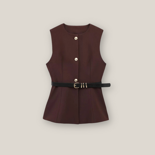 Barrington | Women's Casual Long Waistcoat With Belt