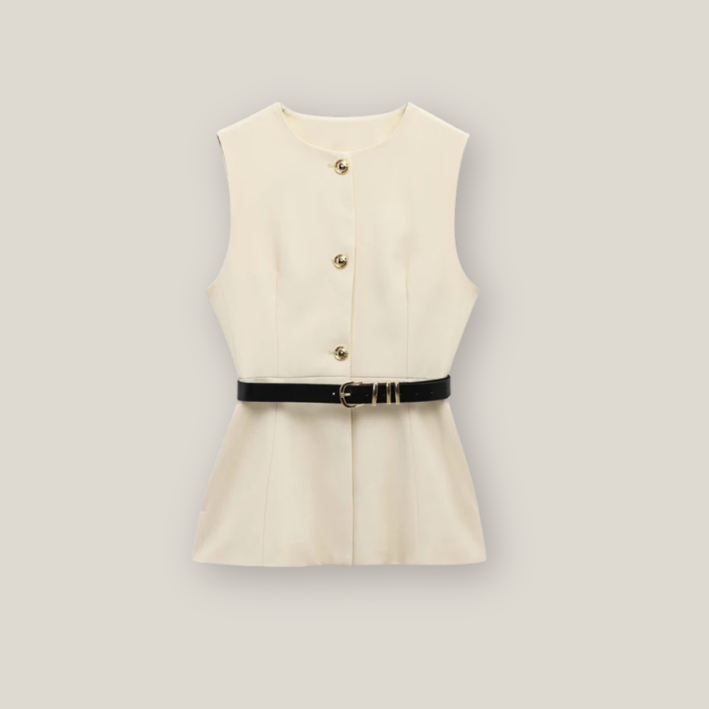 Barrington | Women's Casual Long Waistcoat With Belt